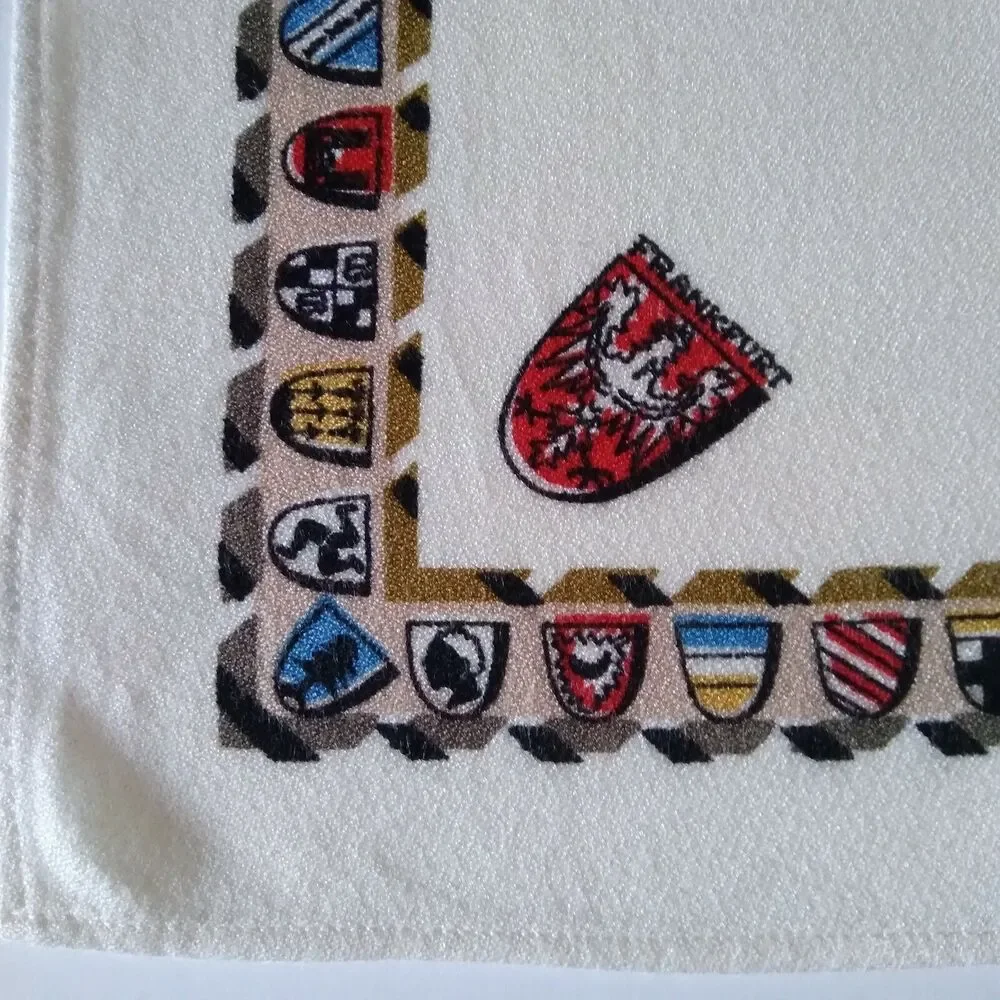 VIntage German Linen Napkin Set Coat Arms 6 Flag Crest Shield Cities Octoberfest